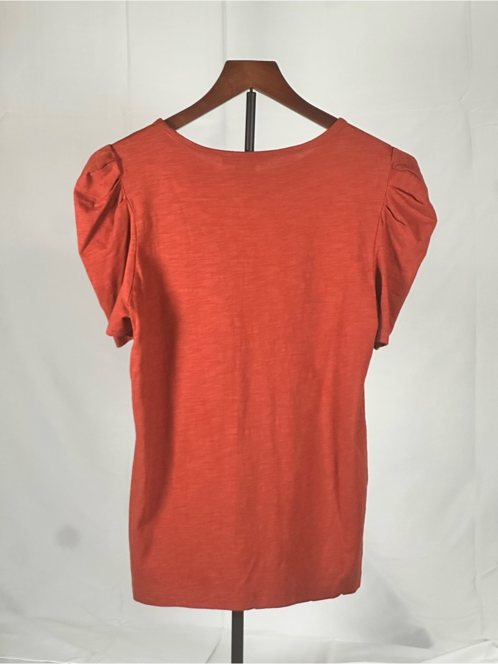 Democracy Puff Sleeve Top in Coral Red